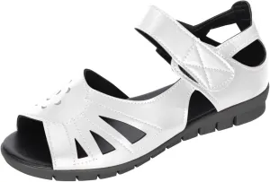 hlysgo Anti-slip Vintage Soft Mom Shoes, Hook-and-loop Wide Width Comfortable Open Toe Casual Loafers Slides