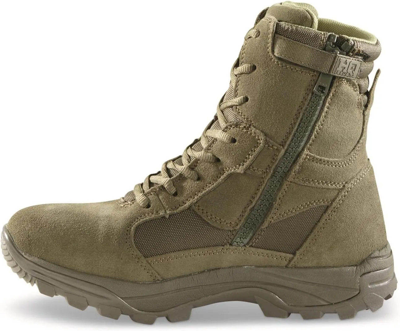 HQ ISSUE Talos 8 Mens Side Zip Waterproof Tactical Boots, Military Combat Hiking Shoes