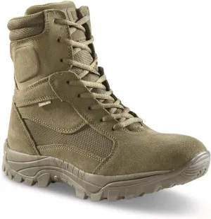 HQ ISSUE Talos 8 Mens Side Zip Waterproof Tactical Boots, Military Combat Hiking Shoes