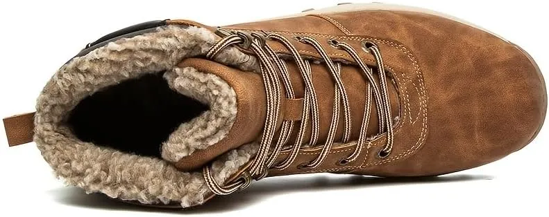 Insulated Hiking Boots - Waterproof, Breathable, Slip-Resistant, Warm, and Durable Construction Shoes for Men - Ideal for Outdoor Work, Snow, and Ice