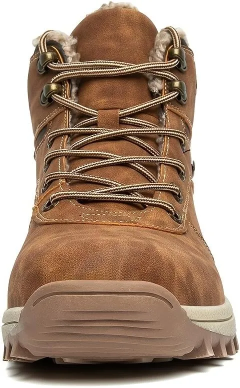 Insulated Hiking Boots - Waterproof, Breathable, Slip-Resistant, Warm, and Durable Construction Shoes for Men - Ideal for Outdoor Work, Snow, and Ice