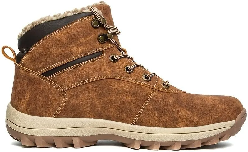 Insulated Hiking Boots - Waterproof, Breathable, Slip-Resistant, Warm, and Durable Construction Shoes for Men - Ideal for Outdoor Work, Snow, and Ice