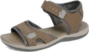 JITUUE Womens Summer Walking Sandals with Arch Support Comfort Hook and Loop Outdoor Athletic Sandals