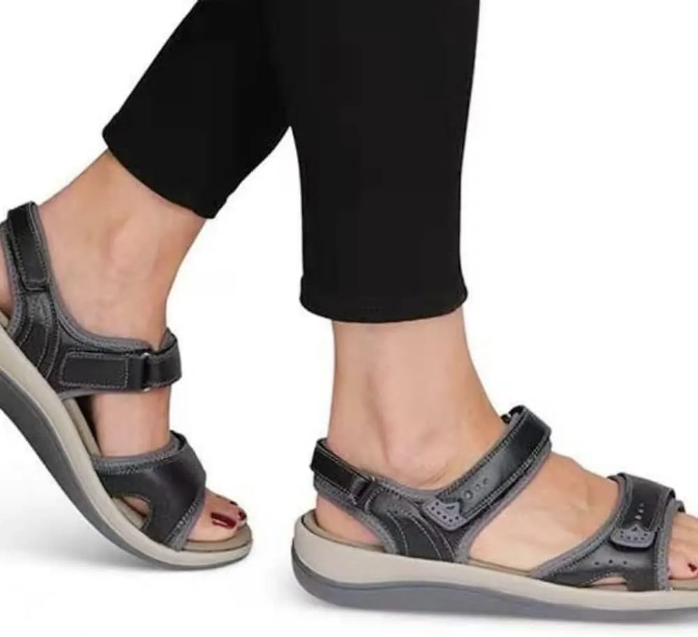JITUUE Womens Summer Walking Sandals with Arch Support Comfort Hook and Loop Outdoor Athletic Sandals