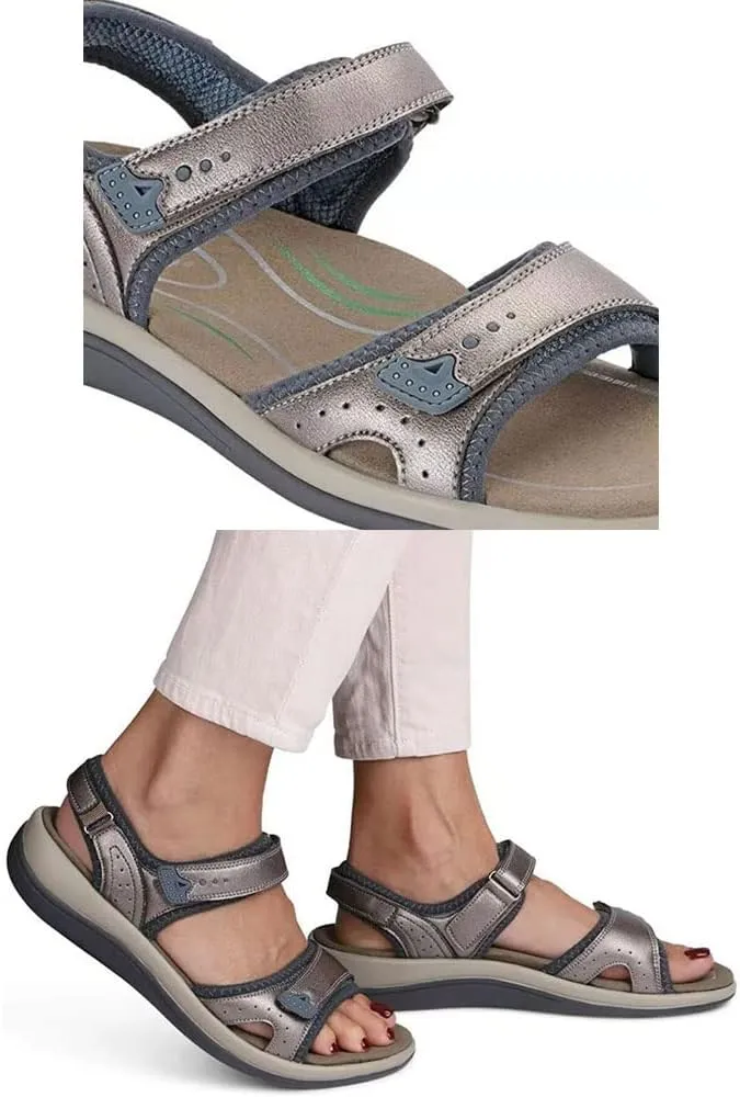 JITUUE Womens Summer Walking Sandals with Arch Support Comfort Hook and Loop Outdoor Athletic Sandals