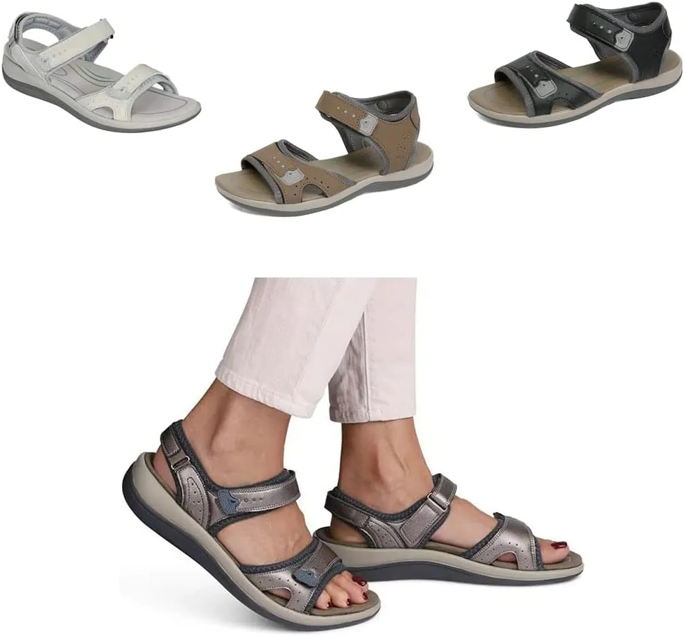 JITUUE Womens Summer Walking Sandals with Arch Support Comfort Hook and Loop Outdoor Athletic Sandals