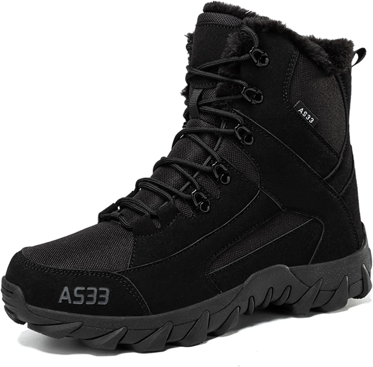 Kervaky Men's snow boots plush warm boots winter hiking boots military tactical boots cotton boots work boots outdoor boots