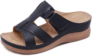 Ladmiple Orthotic Sandals For Women Wide Width Arch Support Comfort Summer Orthopedic Flip Flops Slides for Plantar Fasciitis