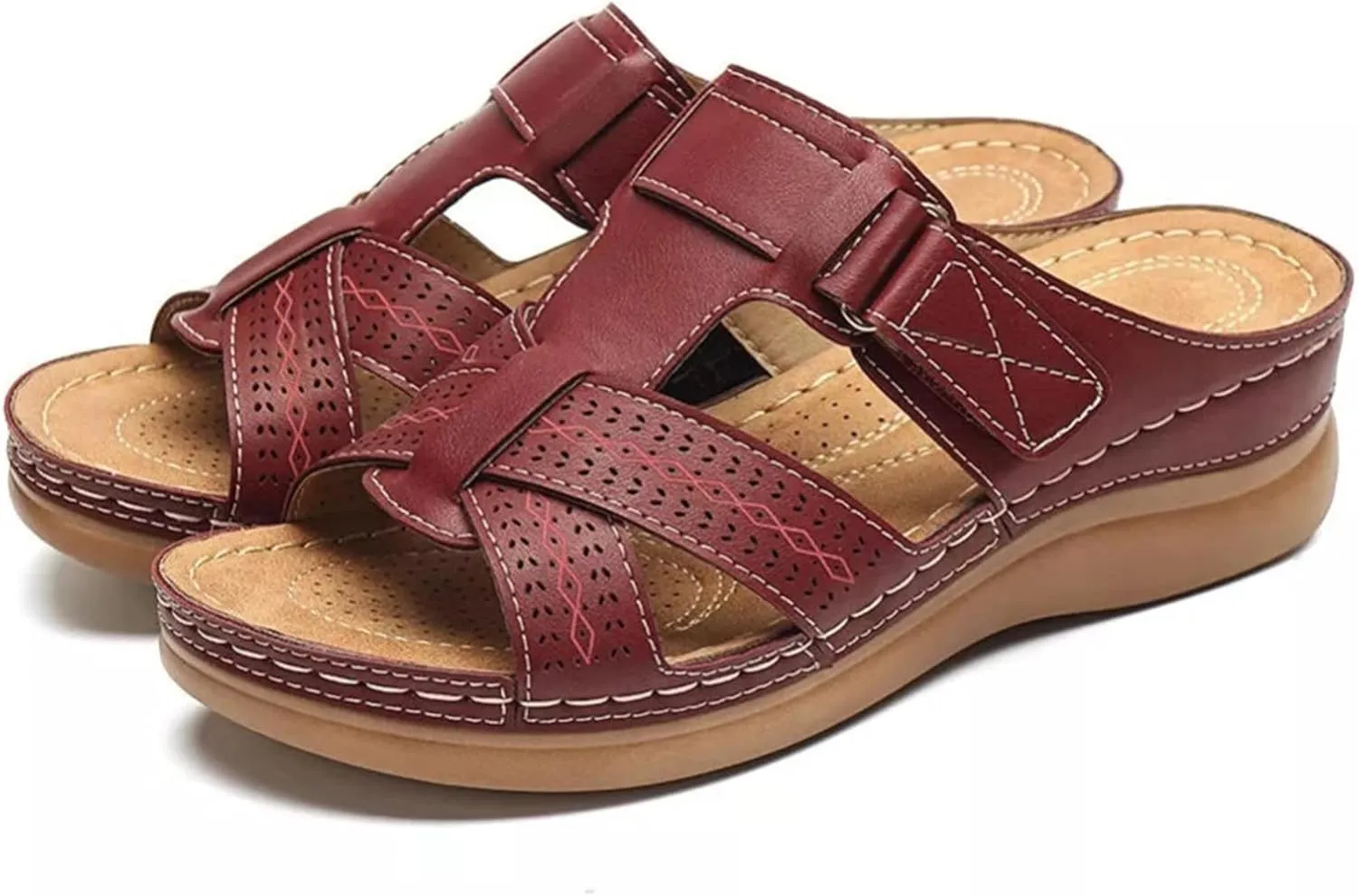 Ladmiple Orthotic Sandals For Women Wide Width Arch Support Comfort Summer Orthopedic Flip Flops Slides for Plantar Fasciitis