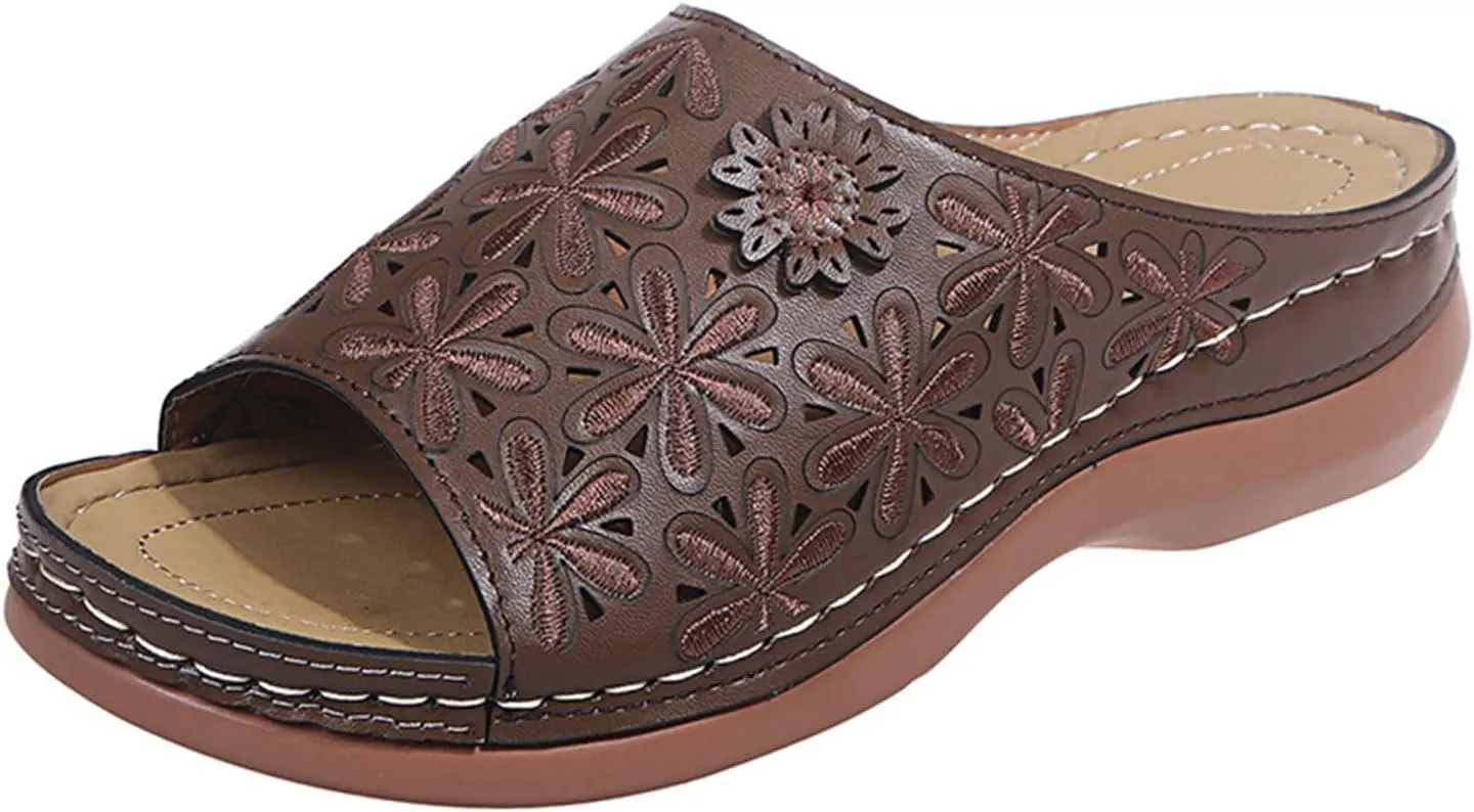 Ladmiple Orthotic Sandals For Women With Arch Support Comfort Walking Open Toe Slides Dressy Summer Orthopedic Flip Flops