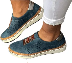 Ladmiple Shoes For Women Sneakers Slip Ons Leather Shoes Fashion Casual Dressy Summer Platform Flats Walking Loafers