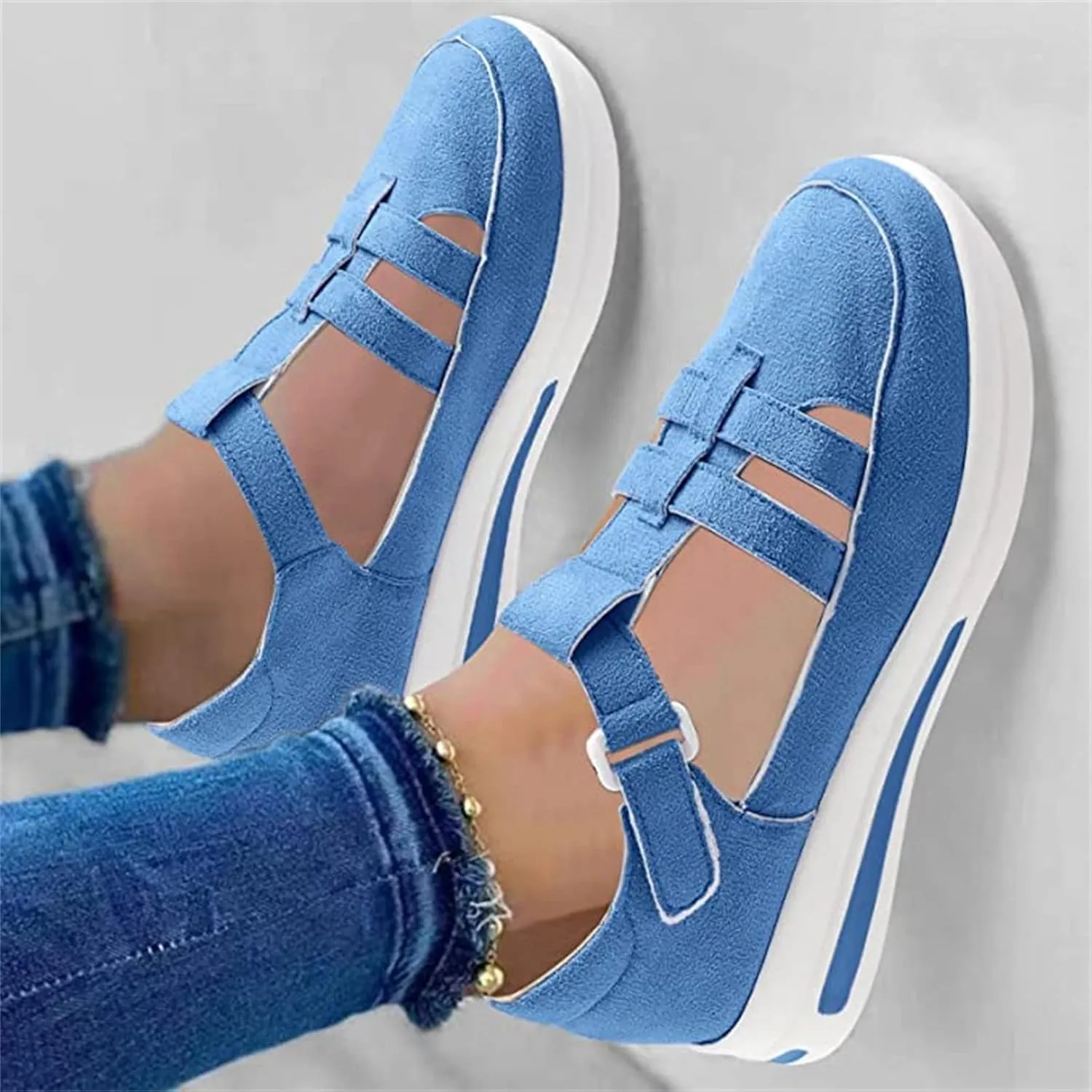 Ladmiple Sneakers For Women Slip On Wide Width Lace Up Fashion Dressy Casual Summer Canvas Walking Shoes Flats Loafers
