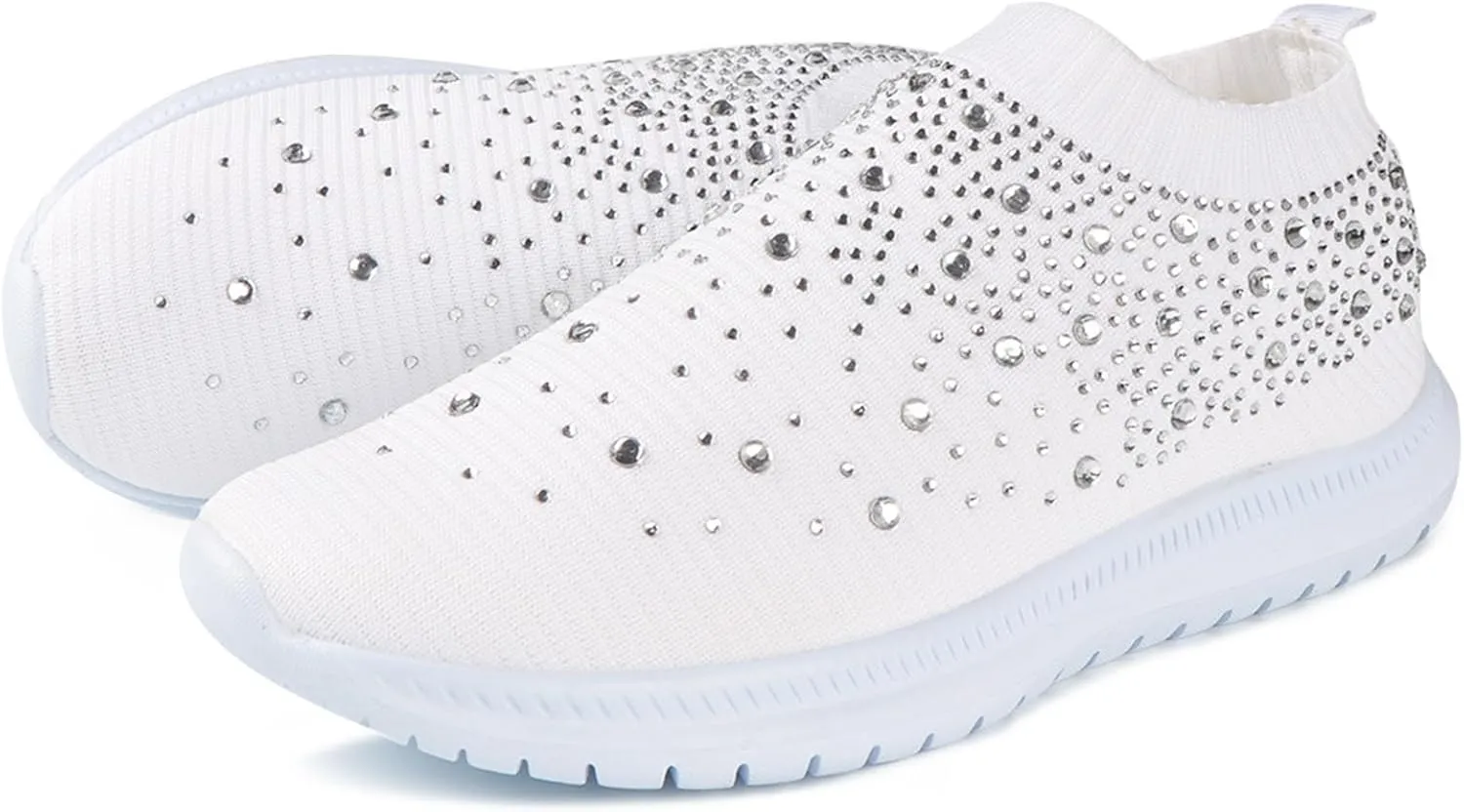 Ladmiple Walking Shoes Women Comfort Slip On Casual Sneakers Mesh Lightweight Loafers Slip Resistant Soft Work Shoes