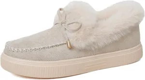 Ladmiple Winter Boots For Women Tall Mid Calf Warm Fur Lined Snow Boots Outdoor Fashion Comfortable Slip On Walking Shoes