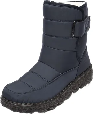 Ladmiple Winter Boots For Women Waterproof Snow Non Slip Fur Lined Warm Ankle Booties Slip On Outdoor Comfortable Shoes