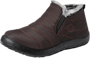 Ladmiple Winter Boots For Women Waterproof Snow Non Slip Warm Fur Lined Anti-Slip Ankle Booties Outdoor Walking Shoes