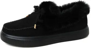 Ladmiple Winter Boots For Women With Fur Lined Snow Boots Classic Fashion Warm Outdoor Comfort Slip On Ankle Booties