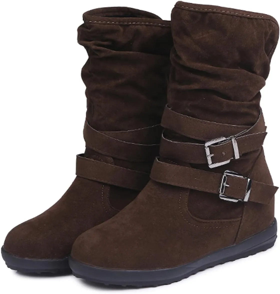 Ladmiple Winter Boots For Women With Fur Lined Snow Boots Warm Anti-Slip Outdoor Slip On Ankle Booties Comfortable Shoes