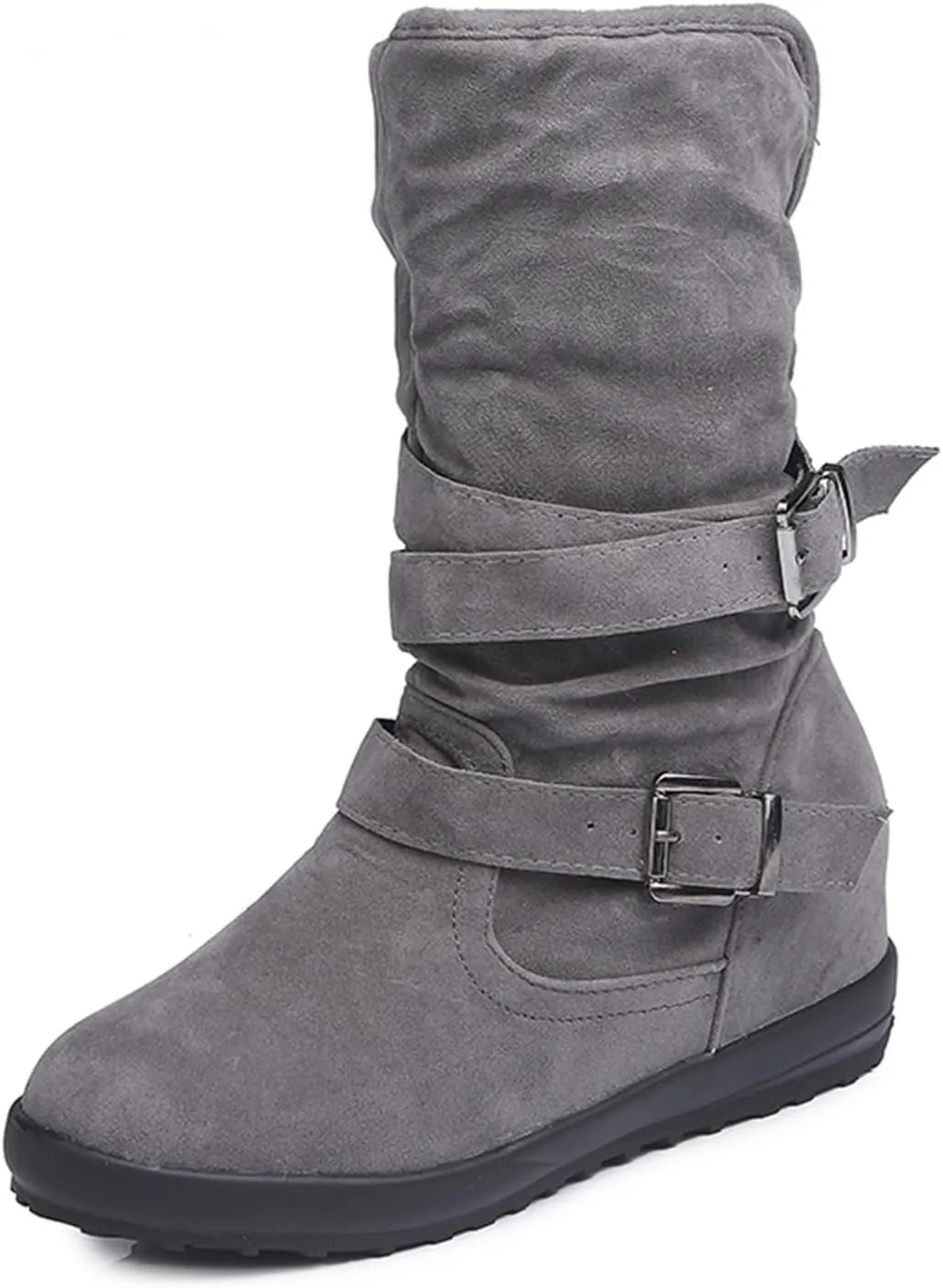 Ladmiple Winter Boots For Women With Fur Lined Snow Boots Warm Anti-Slip Outdoor Slip On Ankle Booties Comfortable Shoes