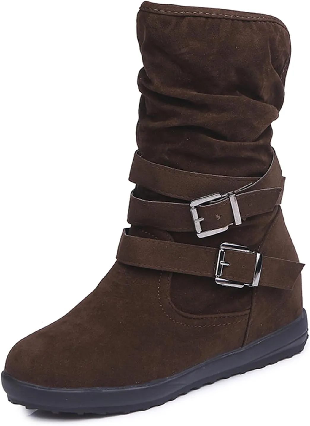 Ladmiple Winter Boots For Women With Fur Lined Snow Boots Warm Anti-Slip Outdoor Slip On Ankle Booties Comfortable Shoes