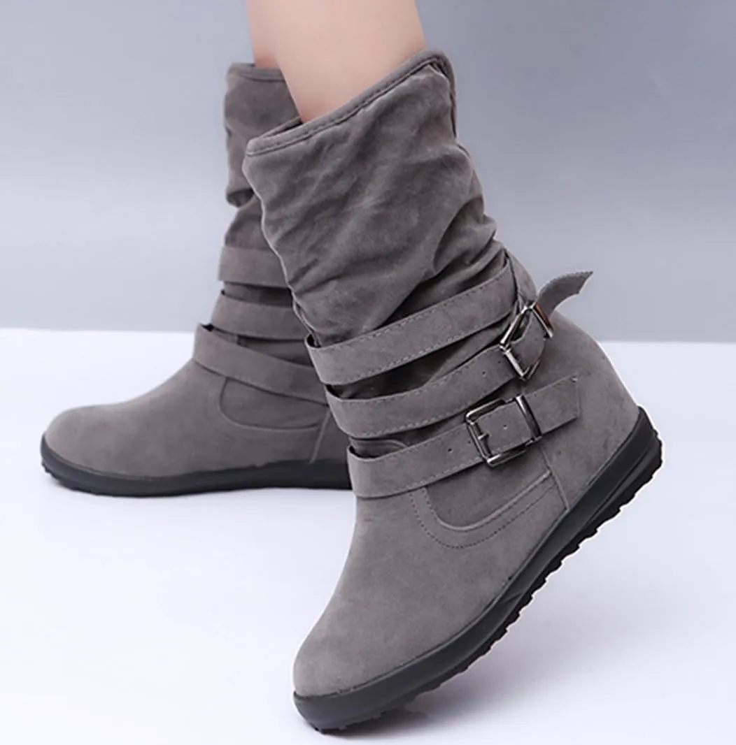 Ladmiple Winter Boots For Women With Fur Lined Snow Boots Warm Anti-Slip Outdoor Slip On Ankle Booties Comfortable Shoes