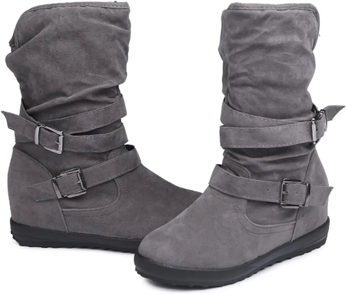 Ladmiple Winter Boots For Women With Fur Lined Snow Boots Warm Anti-Slip Outdoor Slip On Ankle Booties Comfortable Shoes