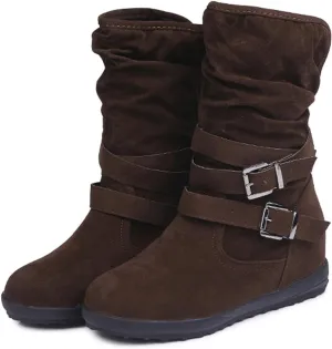 Ladmiple Winter Boots For Women With Fur Lined Snow Boots Warm Anti-Slip Outdoor Slip On Ankle Booties Comfortable Shoes