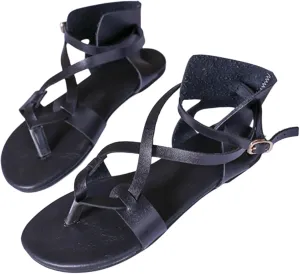 Lausiuoe Sandals Women Dressy Summer Flat Strappy Sandals String Thong Ankle Strap Open Toe Gladiator Comfortable Flip Flops