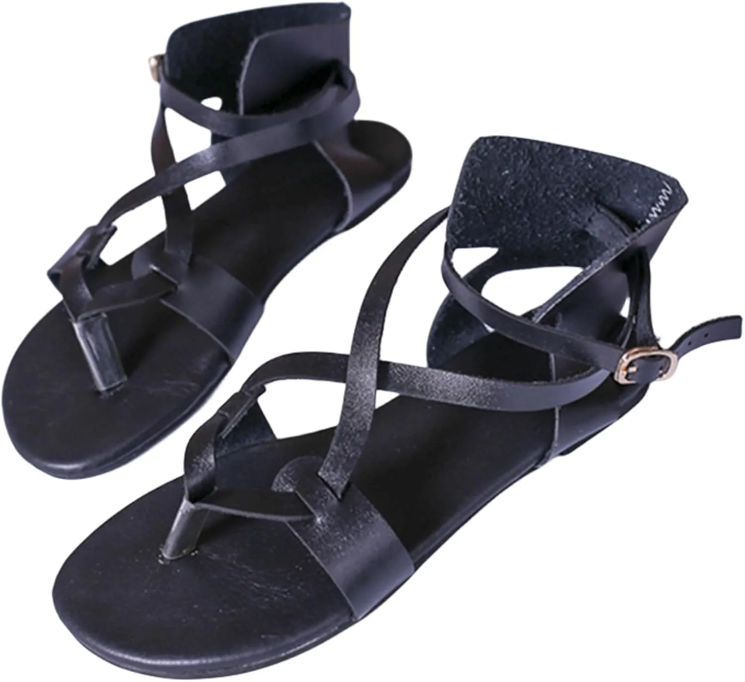 Lausiuoe Sandals Women Dressy Summer Flat Strappy Sandals String Thong Ankle Strap Open Toe Gladiator Comfortable Flip Flops
