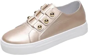 Lausiuoe Shoes For Women Flats Comfortable Brown Women's Fashion Canvas Shoes Round Toe Lightweight Non-Slip Flat Shoes Classic Casual Fall Soft Comfort Breathable Low Top Walking Sneakers Loafers