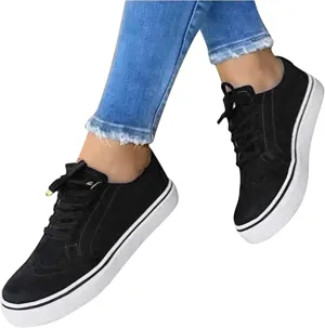 Lausiuoe Shoes For Women Sneakers Cute Fashion Canvas Walking Shoes Non-Slip Casual Soft Comfort Low Top Flat Loafers