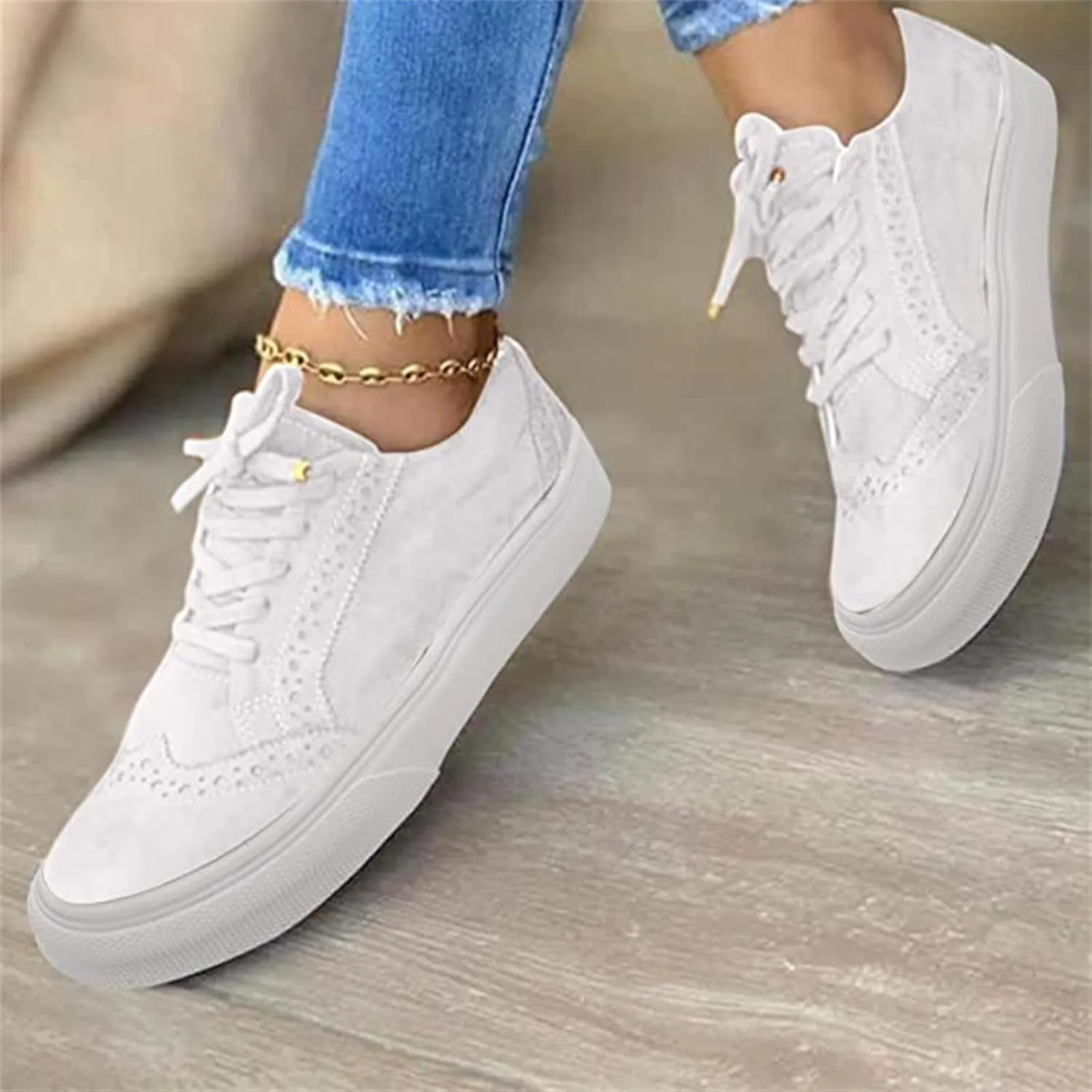 Lausiuoe Shoes For Women Sneakers Trendy Slip on Low Top Fashion Casual Classic Lightweight Comfort Walking Flat Loafers