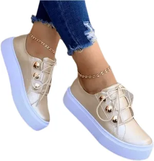 Lausiuoe Sneakers For Women Walking Shoes Wide Width Slip On Leather Loafers Fashion Casual Classic Soft Flat Shoes