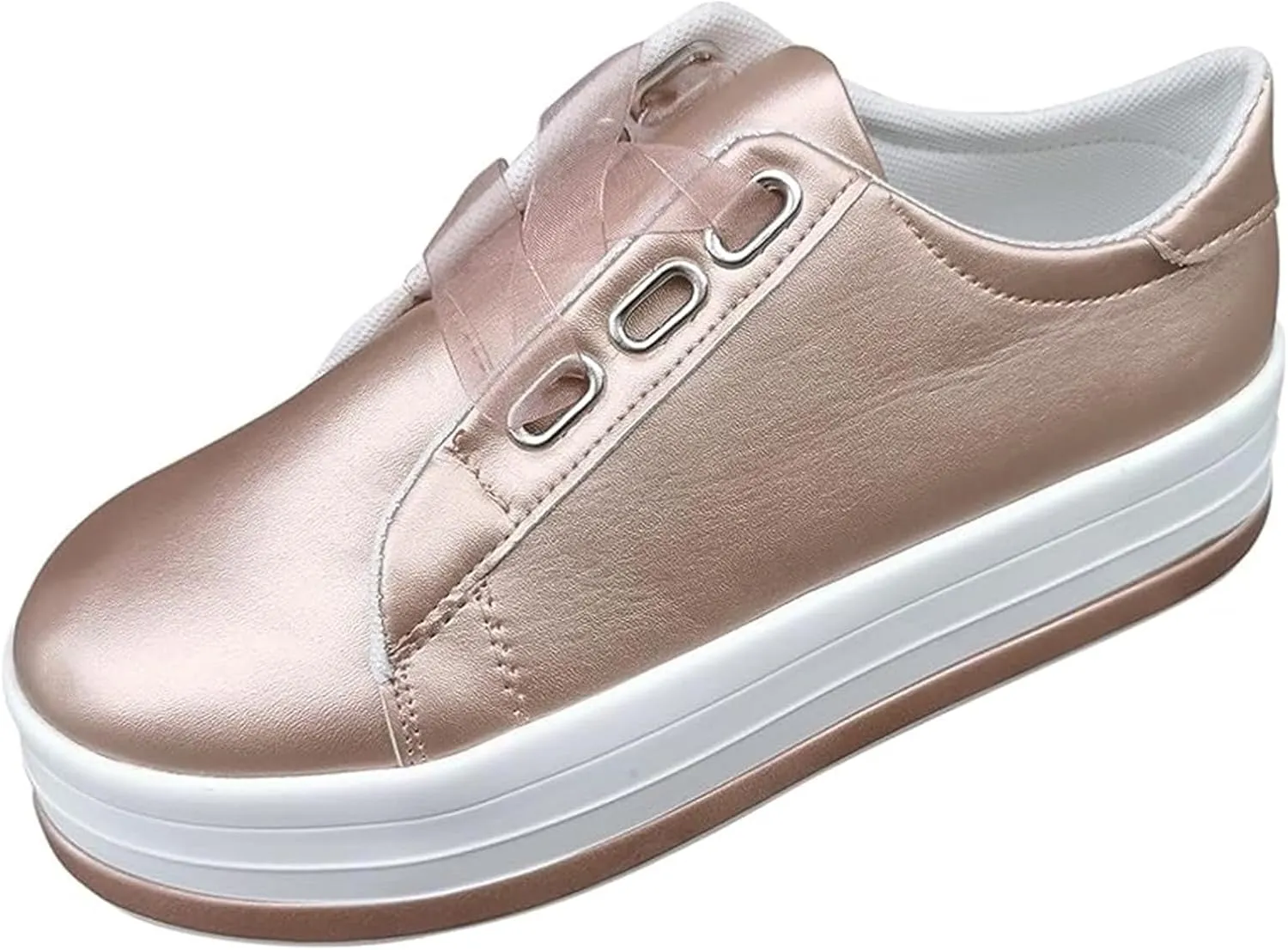 Lausiuoe Sneakers For Women Walking Shoes Wide Width Slip On Leather Loafers Fashion Casual Classic Soft Flat Shoes