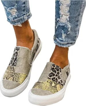 Lausiuoe Sneakers For Women Wide Width Size 11 Women's Fashion Canvas Shoes Round Toe Lightweight Non-Slip Flat Sneakers Classic Casual Fall Low Top Soft Comfort Breathable Slip On Walking Loafers
