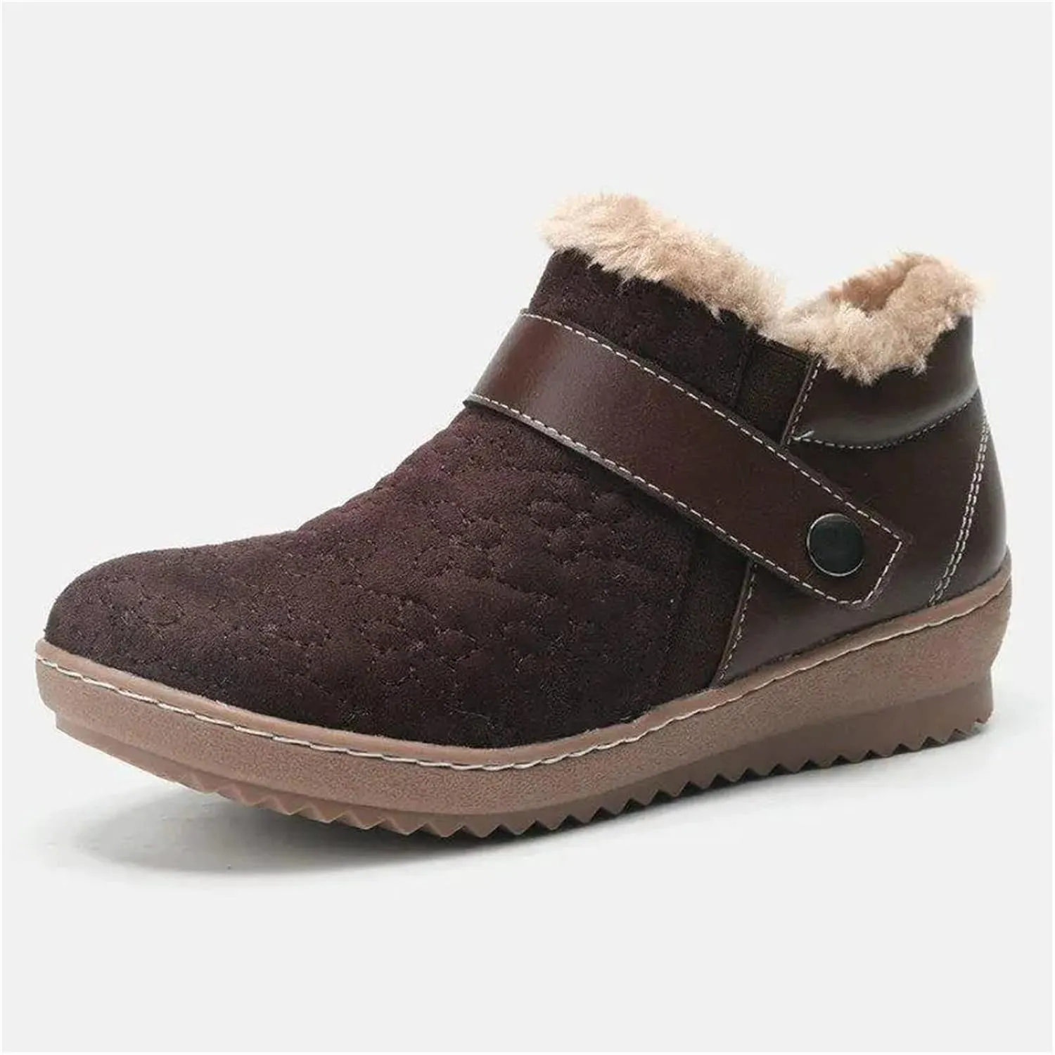 Lausiuoe Snow Boots For Women Cute Wide Calf Warm Winter Fuzzy Ankle Booties Silp On Comfortable Casual Fashion Loafers