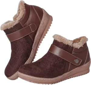 Lausiuoe Snow Boots For Women Cute Wide Calf Warm Winter Fuzzy Ankle Booties Silp On Comfortable Casual Fashion Loafers