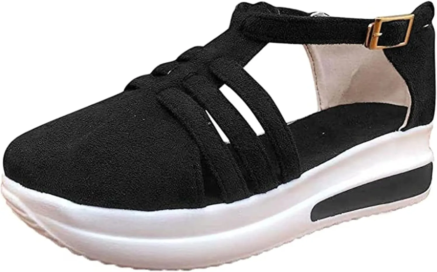 Lausiuoe Wedge Sandals For Women Wide Width Dressy Platform Flatform Sandals Casual Summer Strappy Beach Walking Shoes