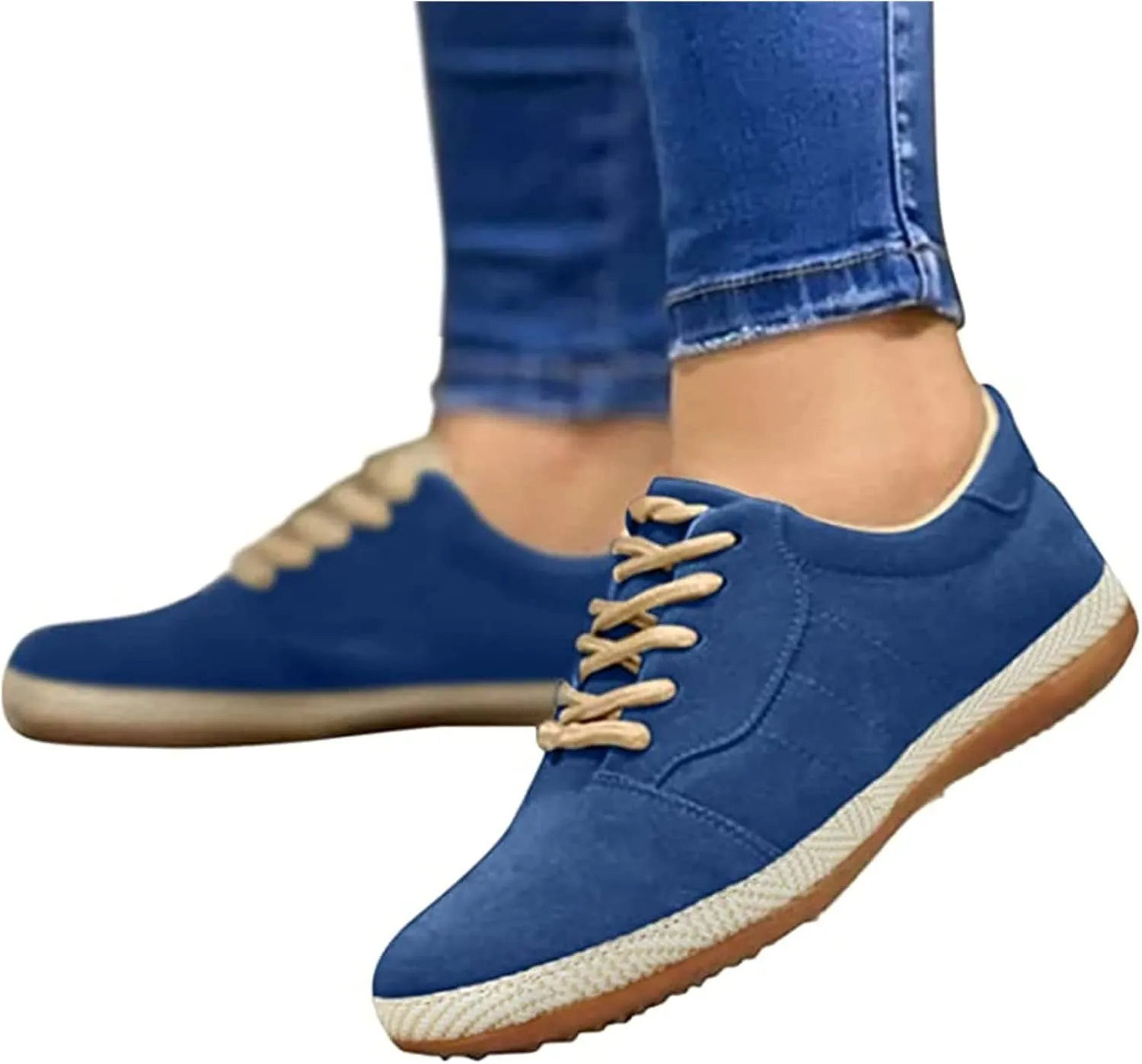 Lausiuoe Women's Fashion Sneakers Slip On Canvas Shoes Low Cut Casual Classic Fall Soft Comfort Walking Flat Loafers