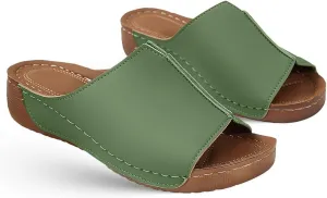 Lausiuoe Women's Sandals Comfortable Cute Orthopedic Slippers Dressy Casual Summer Arch Support Orthotic Slides Walking Shoes