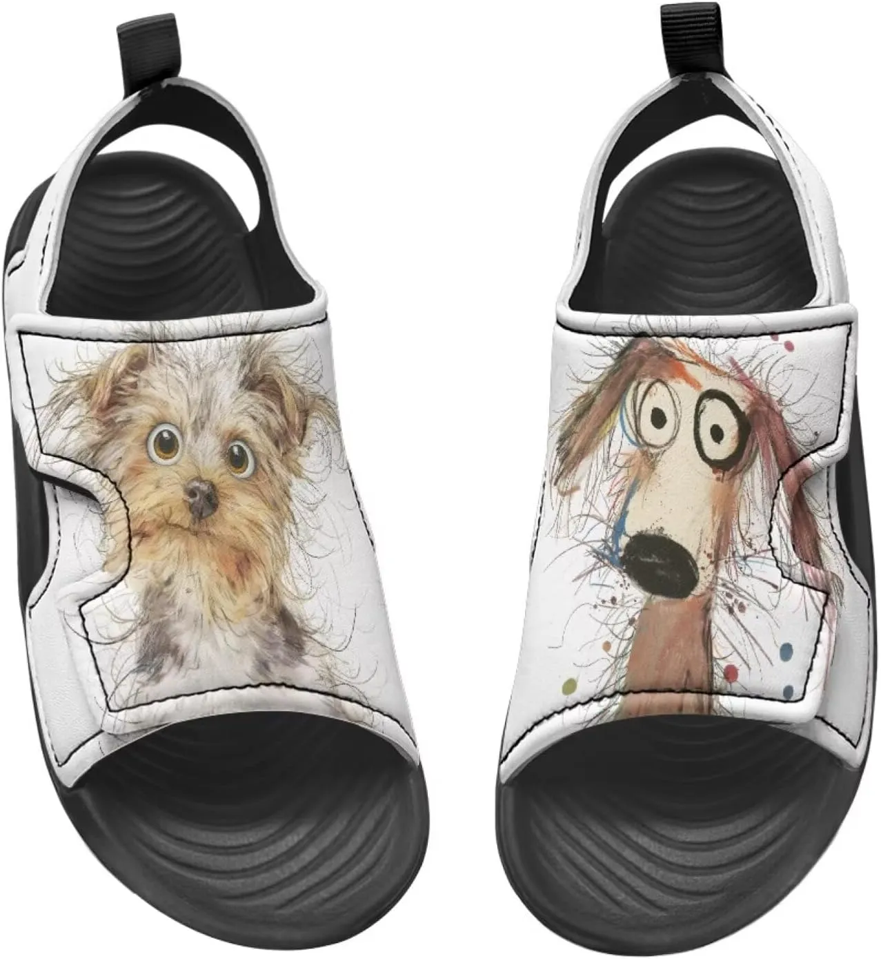 Little Kids Open Toe Summer Outtdoor Sport Sandals Art Cat and Puppy Water Shoes Lightweight Hiking Sandals