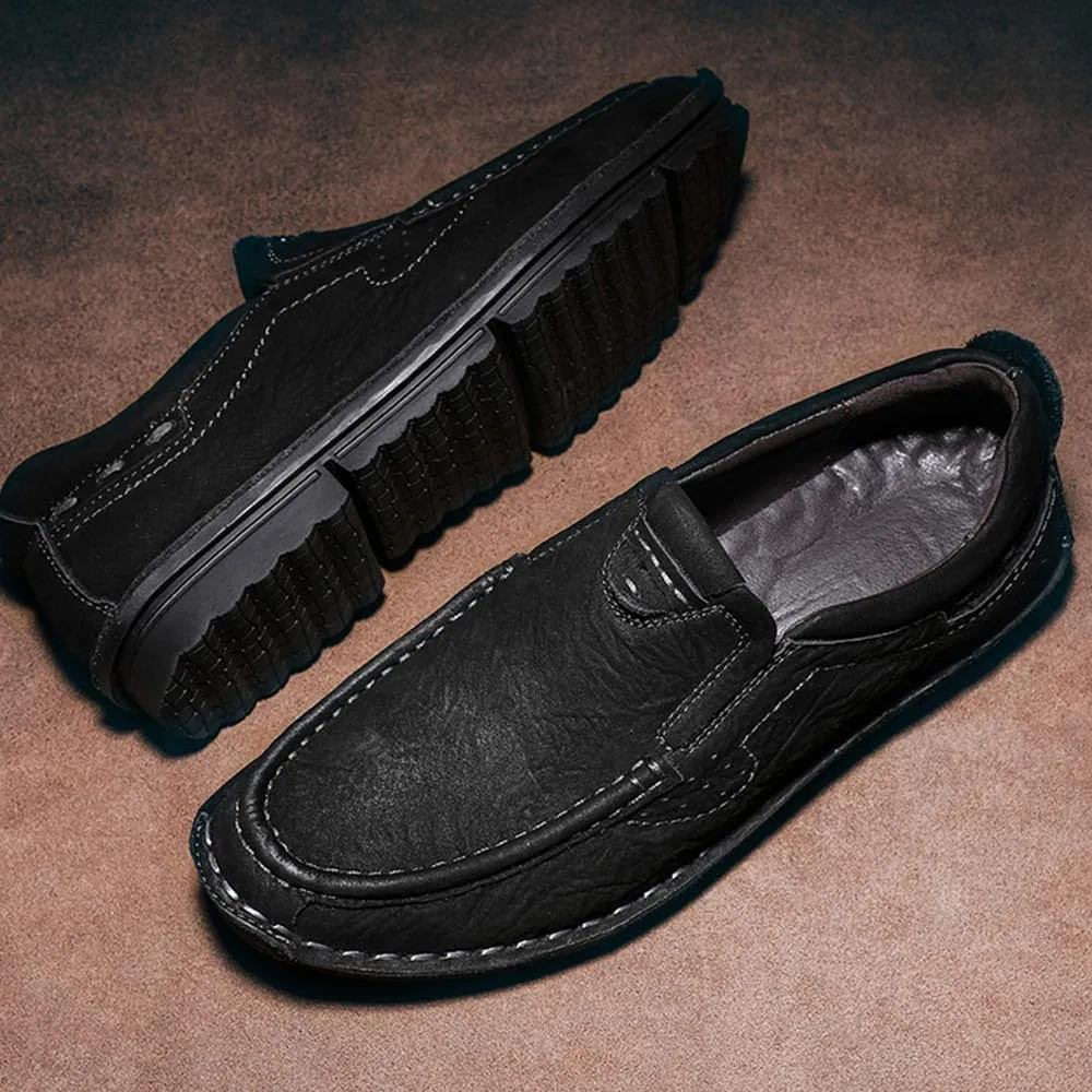 Maylrvjv Men's Casual Slip On Loafers Driving Moccasin Shoes Soft Comfy Walking Daily Leather Shoes