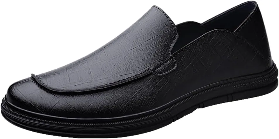 Maylrvjv Men's Casual Slip On Loafers Driving Moccasin Shoes Soft Comfy Walking Daily Leather Shoes