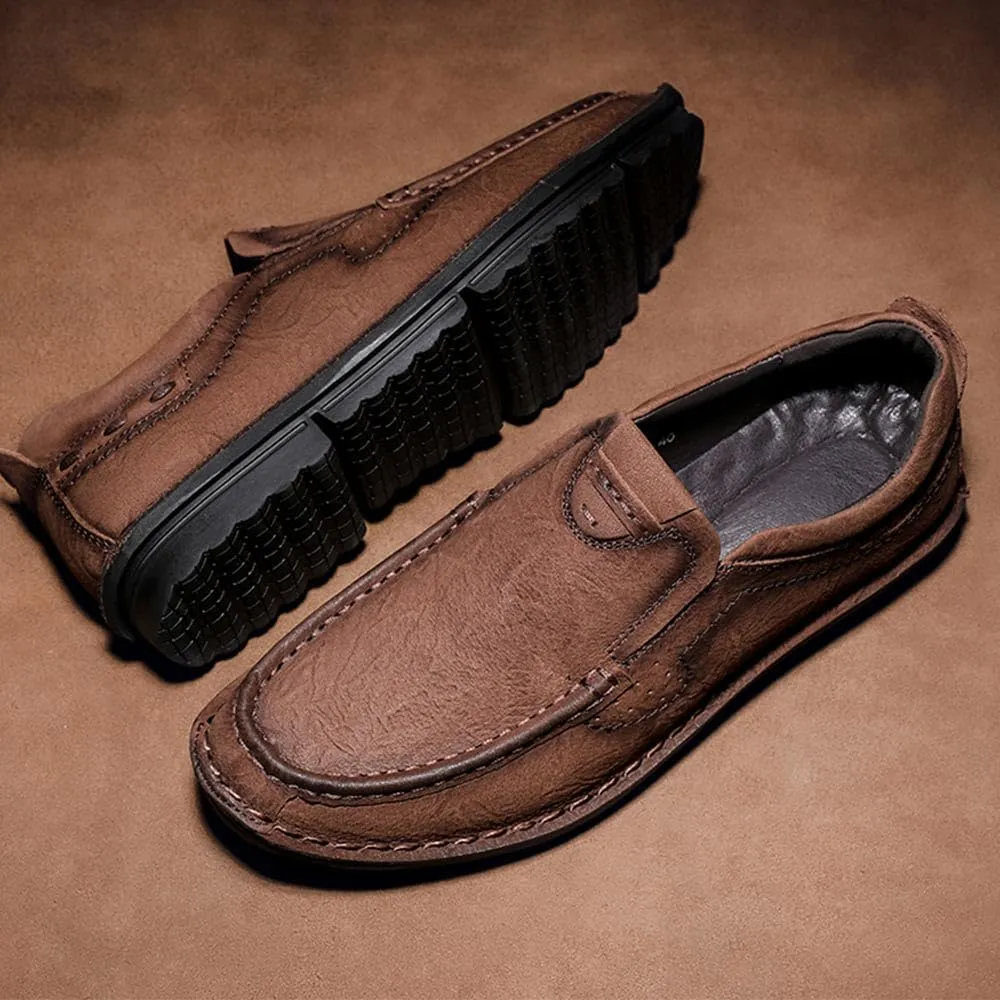 Maylrvjv Men's Casual Slip On Loafers Driving Moccasin Shoes Soft Comfy Walking Daily Leather Shoes