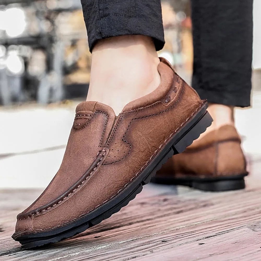 Maylrvjv Men's Casual Slip On Loafers Driving Moccasin Shoes Soft Comfy Walking Daily Leather Shoes