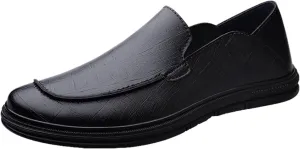 Maylrvjv Men's Casual Slip On Loafers Driving Moccasin Shoes Soft Comfy Walking Daily Leather Shoes