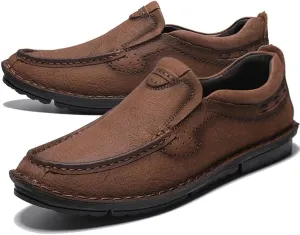 Maylrvjv Men's Casual Slip On Loafers Driving Moccasin Shoes Soft Comfy Walking Daily Leather Shoes