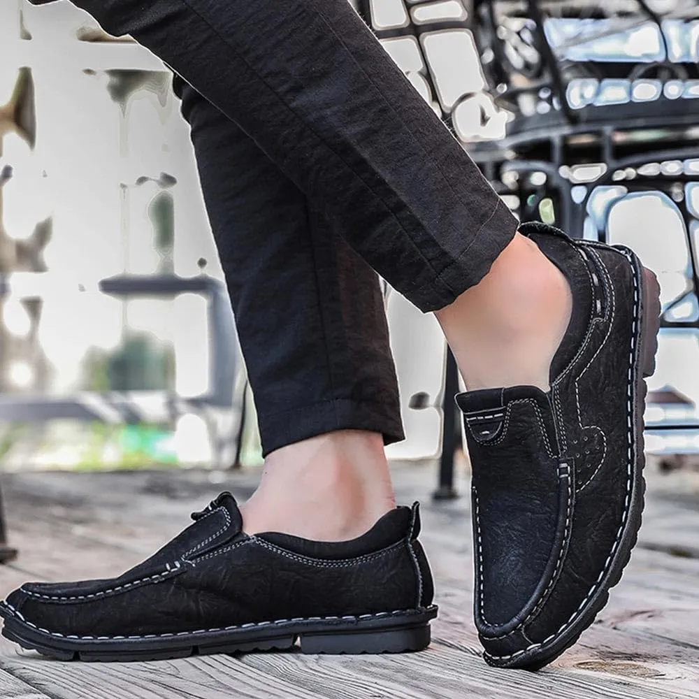 Maylrvjv Men's Casual Slip On Loafers Driving Moccasin Shoes Soft Comfy Walking Daily Leather Shoes