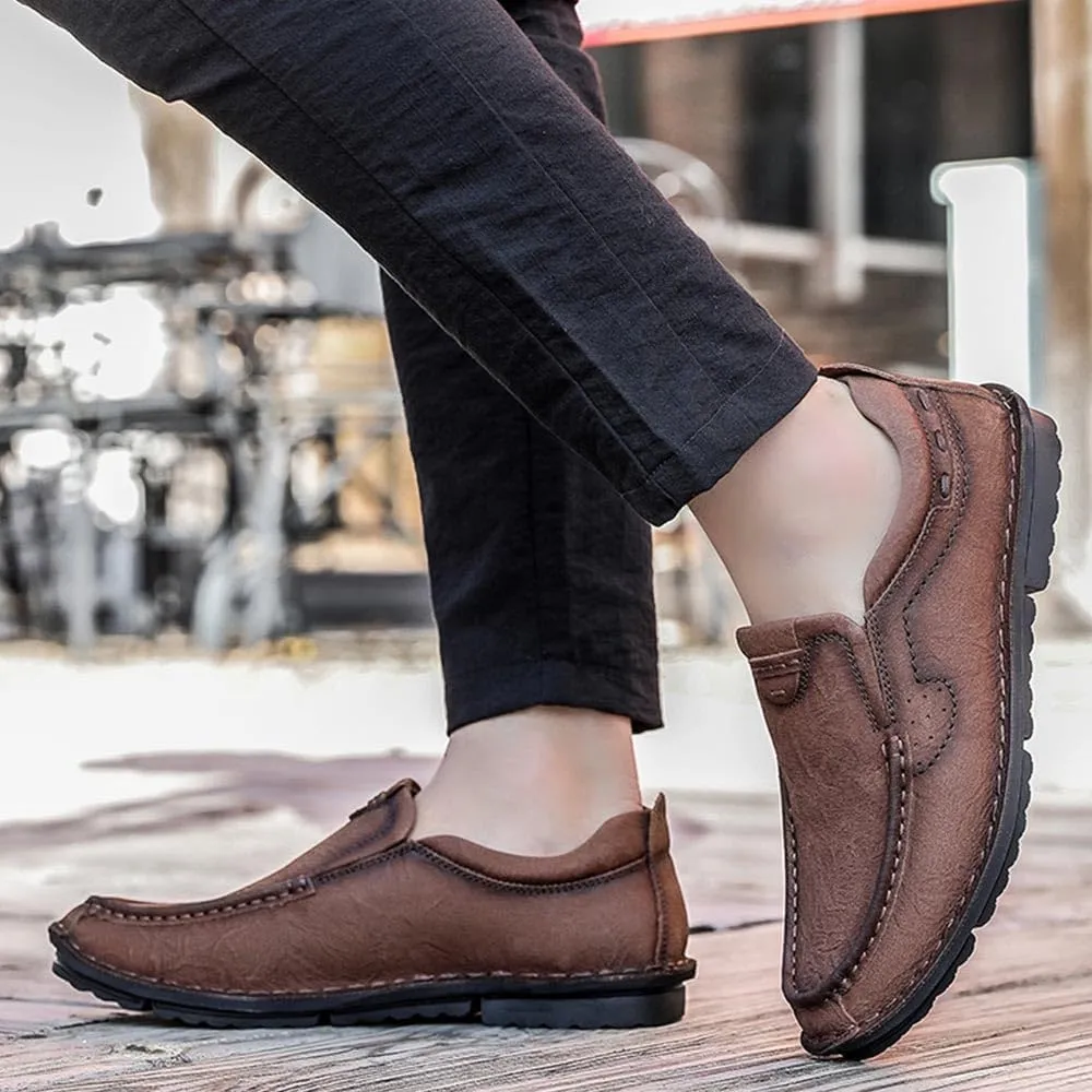 Maylrvjv Men's Casual Slip On Loafers Driving Moccasin Shoes Soft Comfy Walking Daily Leather Shoes