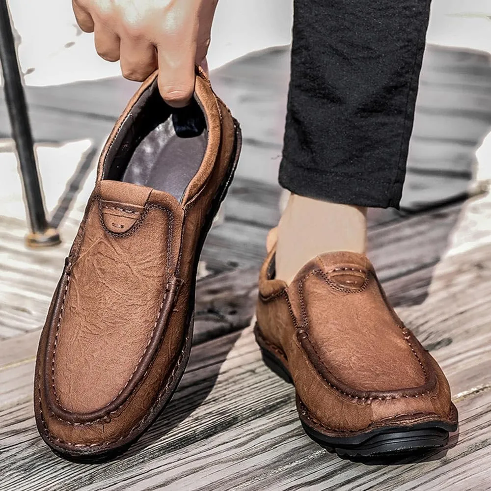 Maylrvjv Men's Casual Slip On Loafers Driving Moccasin Shoes Soft Comfy Walking Daily Leather Shoes